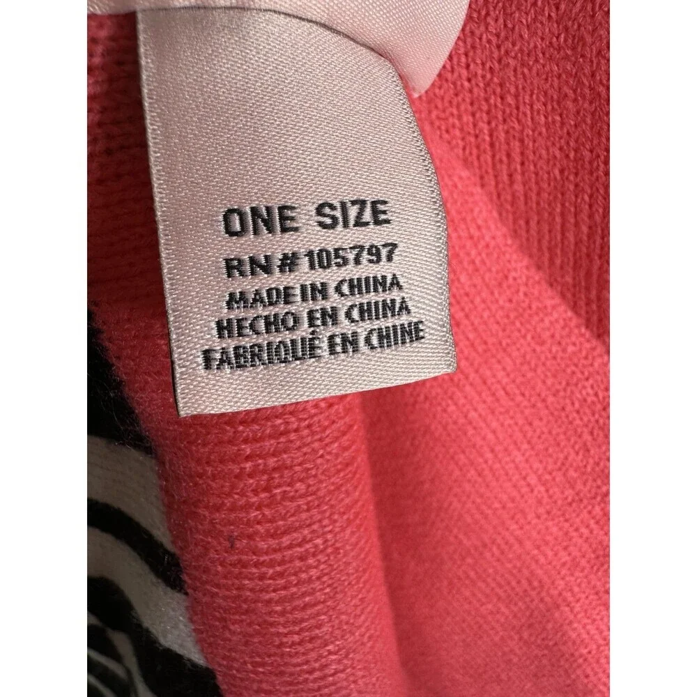 Juicy Couture Scarf Womens One Size Pink Knit Logo Rectangle Winter Soft Cozy